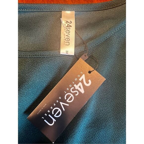 24/7 comfort apparel ruffle cold shoulder maxi dress hunter green 3XL New - Picture 8 of 8